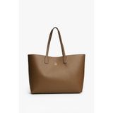 Tommy Hilfiger Kadın TH Icon Tote Metal Logo Detaylı Büyük Omuz Çantası - Kahverengi