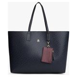 Tommy Hilfiger Kadın Th Icon Tote Monogram Desenli Büyük Omuz Çantası - Lacivert