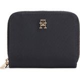 Tommy Hilfiger Kadın Th Monogram Logolu Banknot ve Kart Bölmeli Fermuarlı Lacivert Cüzdan AW0AW18991-DW6