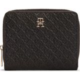 Tommy Hilfiger Kadın Th Monogram Logolu Fermuar Bölmeli Siyah Cüzdan AW0AW18474-BDS