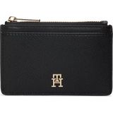 Tommy Hilfiger Kadın Th Monogram Logolu Fermuarlı Ekstra Kartlık Bölmeli Siyah Cüzdan AW0AW18867-BDS