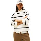 Tommy Hilfiger Kadın Th Script Mdrn Terry Swtshrt Ww0ww48431 Kazak Sweatshirt Bej (Calico/Black Stp) S