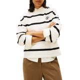 Tommy Hilfiger Kadın Th Script Mdrn Terry Swtshrt Ww0ww48431 kazak sweatshirt (tekli paket), Bej (Calico/Black Stp), M