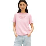 Tommy Hilfiger Kadın Tilt Graphic Reg C-nk Ss Tee Ww0ww48707 S/S Tişört (1'li Paket), Pembe (Bonita Pink), XS