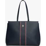 Tommy Hilfiger Kadın Timeless Dekoratif Şerit Detaylı Tote Omuz Çantası - Lacivert