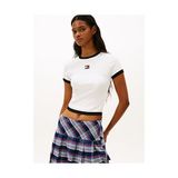 Tommy Hilfiger Kadın Tjw Badge Slim Fit T-Shirt - Beyaz
