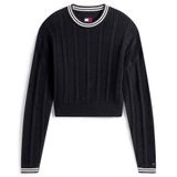 Tommy Hilfiger Kadın TJW Boxy Fit Flag Cable Kazak DW0DW22025, L