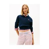 Tommy Hilfiger Kadın Tjw Fluffy Polo Yaka Kazak - Gece Mavisi
