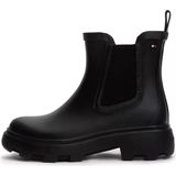 Tommy Hilfiger Kadın Yüksek Taban Elastik Bilek Tasarımlı Yüksek Taban Siyah Bot & Bootie FW0FW09387-BDS