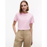 Tommy Hilfiger Kadın Yuvarlak Yaka Kısa Kol Düz Regular Fit Pembe T-Shirt WW0WW49941-TOL