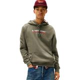 Tommy Hilfiger Kapüşonlu Logolu Sweatshirt, 2XL, DM0DM22113, Yeşil, erkek