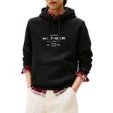 Tommy Hilfiger Kapüşonlu Organik Pamuklu Sweatshirt, L, MW0MW40864, Siyah, erkek