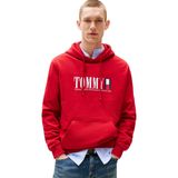Tommy Hilfiger Kapüşonlu Sweatshirt, M, DM0DM22144, Kırmızı, erkek
