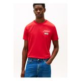 Tommy Hilfiger Kırmızı Erkek Yazı Baskılı T-Shirt MW0MW41471XLD_MODERN ATH GRAPHIC BA