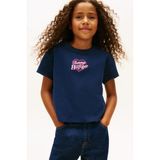 Tommy Hilfiger Kız Çocuk Pamuklu Kalp Nakışlı T-Shirt - Lacivert - 10 Yaş