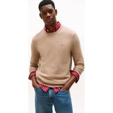 Tommy Hilfiger Klasik Dokulu Bisiklet Yaka Erkek Bej Kazak MW0MW36347AFE