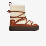 Tommy Hilfiger Lace-up Faux Shearling Kadın Kahverengi Bot Düz Fw0fw08252 Kahverengi