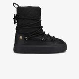 Tommy Hilfiger Lace-up Monogram Kadın Siyah Bot Düz Fw0fw08430 Siyah