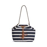 Tommy Hilfiger Lacivert - Beyaz Kadın Plaj Çantası AW0AW184010GY