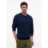 Tommy Hilfiger Lacivert Erkek Bisiklet Yaka Kazak MW0MW43261DCC_MOCK Cable Crew Neck - XL