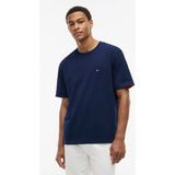Tommy Hilfiger Lacivert Erkek Bisiklet Yaka Regular Fit T-Shirt MW0MW43203DCC_SAIL Mıx Medıa Cuff