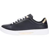 Tommy Hilfiger Leather Patent Kadın Platform Topuklu Sneaker, Siyah, 37 EU, numeric_37
