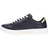 Tommy Hilfiger Leather Patent Kadın Platform Topuklu Sneaker, Siyah, 39 EU, numeric_39