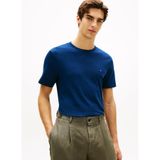 Tommy Hilfiger LIGHT INTERLOCK TEE Erkek T-Shirt, Mavi, XXL