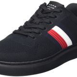 Tommy Hilfiger LIGHTWEIGHT CUPSOLE KNIT STRIPES Erkek Spor Ayakkabı, Siyah, 45