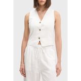 Tommy Hilfiger Linen Yelek, XS, DW0DW22223, Ekru, Kadın