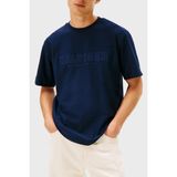 Tommy Hilfiger Logolu % 100 Pamuk Regular Fit Bisiklet Yaka T Shirt Erkek T Shirt MW0MW41766 C1G - Lacivert