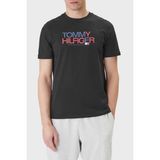 Tommy Hilfiger Logolu % 100 Pamuk Regular Fit Bisiklet Yaka T Shirt Erkek T Shirt MW0MW42369 Bds - Siyah - 2XL