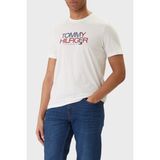 Tommy Hilfiger Logolu % 100 Pamuk Regular Fit Bisiklet Yaka T Shirt Erkek T Shirt MW0MW42369 Ybr - Beyaz - 2XL