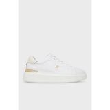 Tommy Hilfiger Logolu Deri Sneaker Ayakkabı Bayan Ayakkabı FW0FW08631 Ybs - Beyaz