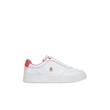 Tommy Hilfiger Logolu Deri Sneaker Ayakkabı Bayan Ayakkabi FW0FW08680 01S, BEYAZ, 39 EU, numeric_39