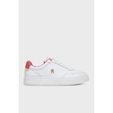 Tommy Hilfiger Logolu Deri Sneaker Ayakkabı Bayan Ayakkabı FW0FW08680 01S - Beyaz