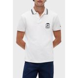 Tommy Hilfiger Logolu Pamuklu Regular Fit Polo Yaka T Shirt Erkek Polo Yaka T Shirt MW0MW43061 Ybr - Beyaz - 2XL