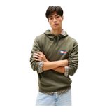 Tommy Hilfiger Marka Logolu Kapüşonlu Organik Pamuklu Kanguru Cepli Sweatshirt, 2XL, DM0DM20738, Yeşil, erkek
