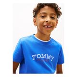 Tommy Hilfiger Mavi Erkek Çocuk Baskılı T-Shirt KB0KB10263C6H