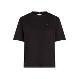 Tommy Hilfiger MODERN INTERLOCK BOXY SS TEE Kadın Siyah T-Shirt - WW0WW47458