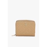 Tommy Hilfiger Monogram Desenli Orta Boy Cüzdan Bej, Medium, AW0AW17743, Safari Canvas, kadın