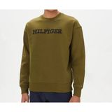 Tommy Hilfiger Monotype Embro Erkek Yeşil Sweatshirt