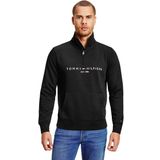 Tommy Hilfiger MW0MW20954BDS Bisiklet Yaka Slim Fit Siyah Erkek Organik Pamuk Sweatshirt