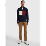 Tommy Hilfiger MW0MW25343DW5 Fermuarlı Yaka Mavi Erkek Kazak