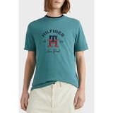 Tommy Hilfiger MW0MW30043 MB6 Haki Logolu Bisiklet Yaka %100 Pamuk Regular Fit Erkek T-shirt