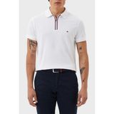 Tommy Hilfiger MW0MW31677 YBR Beyaz Slim Fit %100 Pamuklu Fermuarlı Polo Yaka Erkek T-shirt