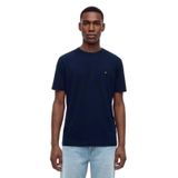 Tommy Hilfiger MW0MW37313-L0M Erkek Kısa Kol Bisiklet Yaka Yazı Desen Slim Fit Yeşil T-Shirt