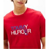 Tommy Hilfiger MW0MW42369 Brand Love Big Text Erkek Tişört - Kırmızı - S
