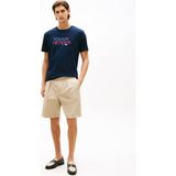 Tommy Hilfiger MW0MW42369 Brand Love Big Text Erkek Tişört - Lacivert - XL
