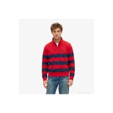 Tommy Hilfiger Nautical Block Stripe 1/4 Zip Kırmızı Sweatshirt, M, MW0MW43190, XLD Medium Red, erkek